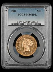 1882 $10 Gold PCGS MS62 PL