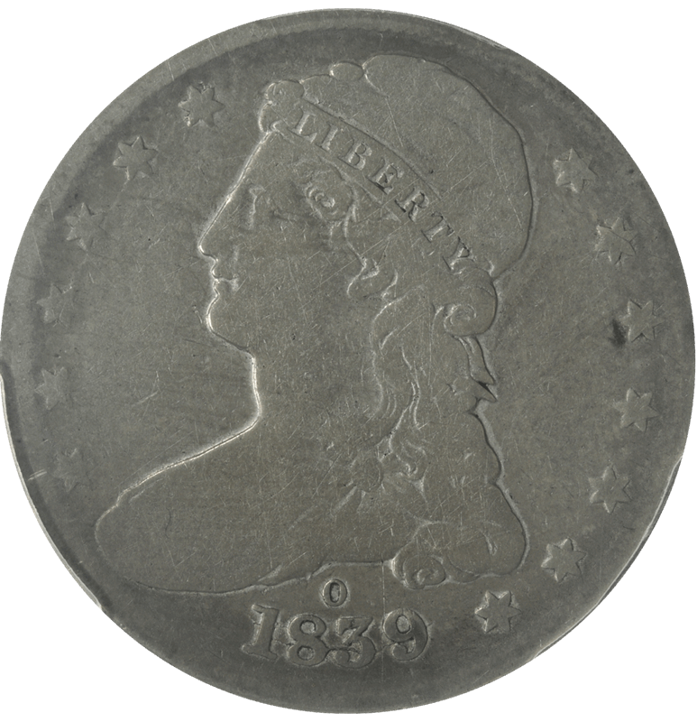1839-O Capped Bust Half Dollar PCGS VG 08 