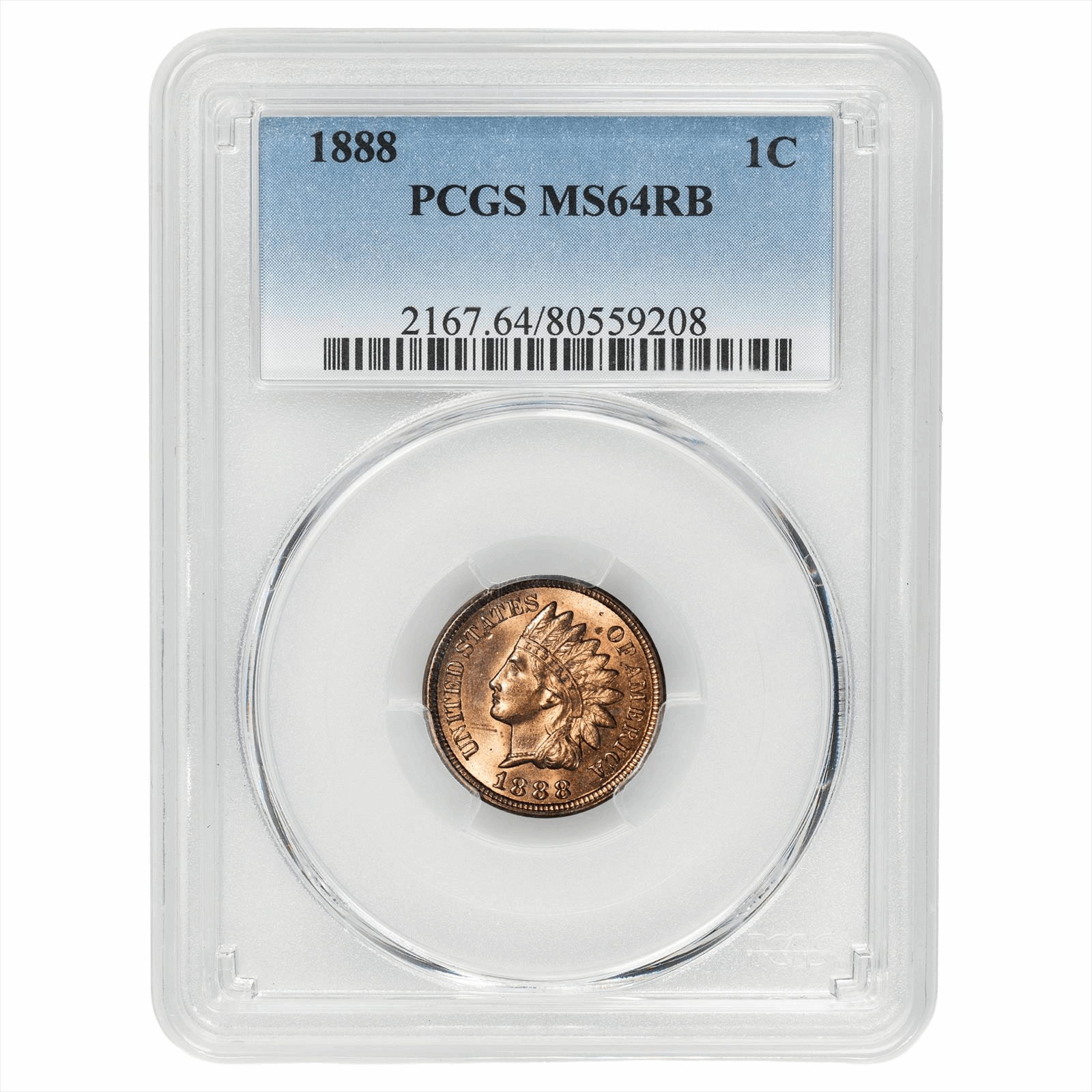 1888 Indian Head Cent 1C PCGS MS 64 RB