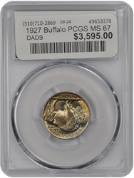 1927 Buffalo PCGS MS 67