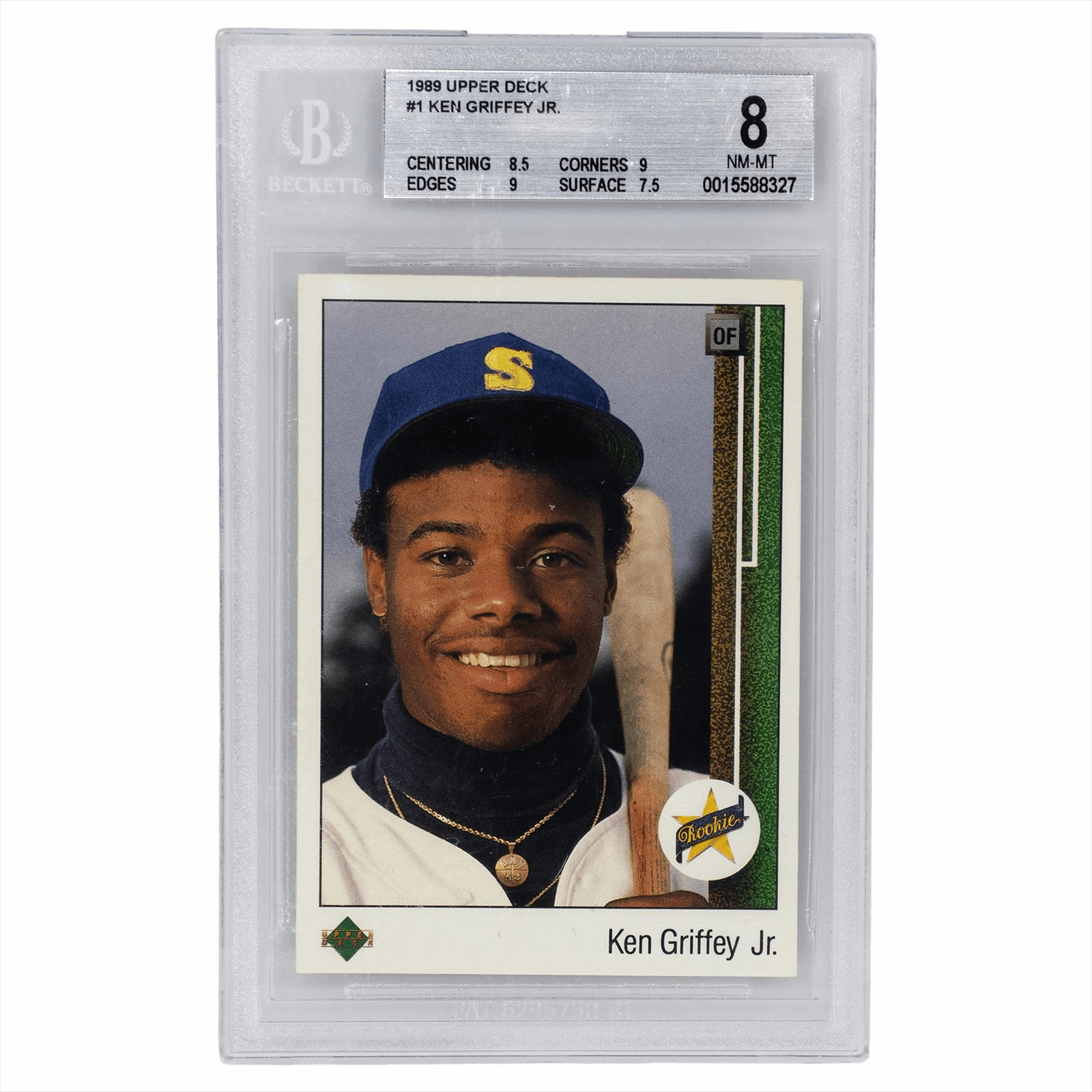 1989 Upper Deck Ken Griffey Jr Star Rookie #1 BGS NM-MT 8