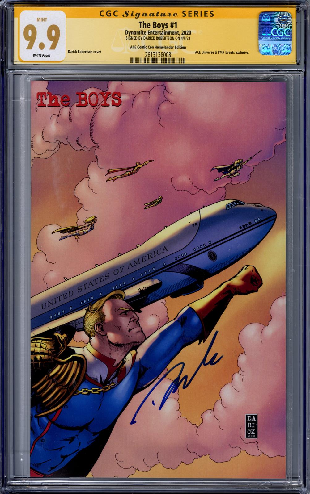 The Boys #1 CGC Signature Series 9.9 Signed by Darick Robertson|(Dynamite, 2020) Homelander Edition 