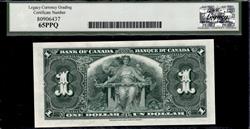 1937 $1 BC-21c  Wide Signature Panel Bank of Canada Gem New 65PPQ 