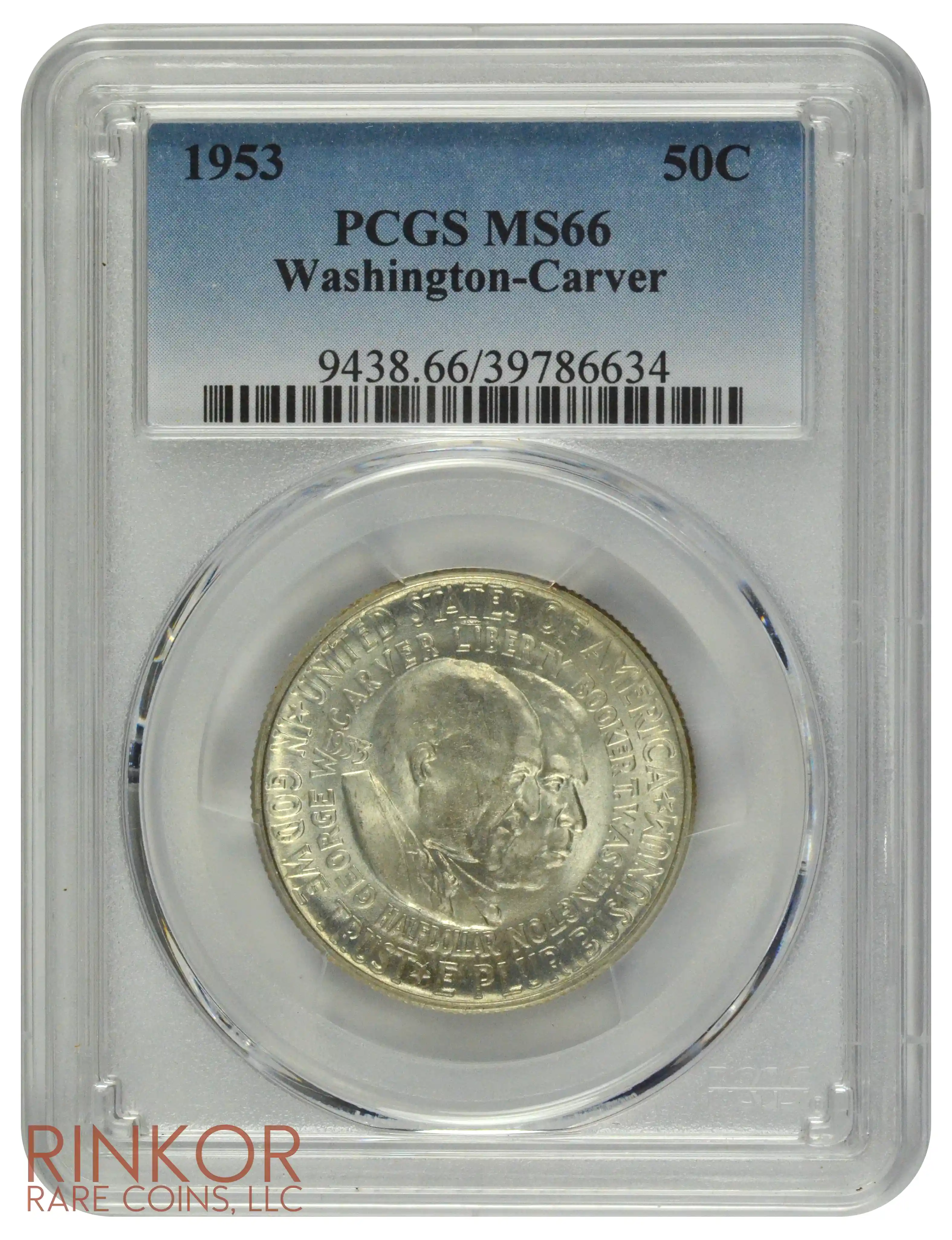 1953 Washington-Carver Commemorative Half Dollar PCGS MS 66