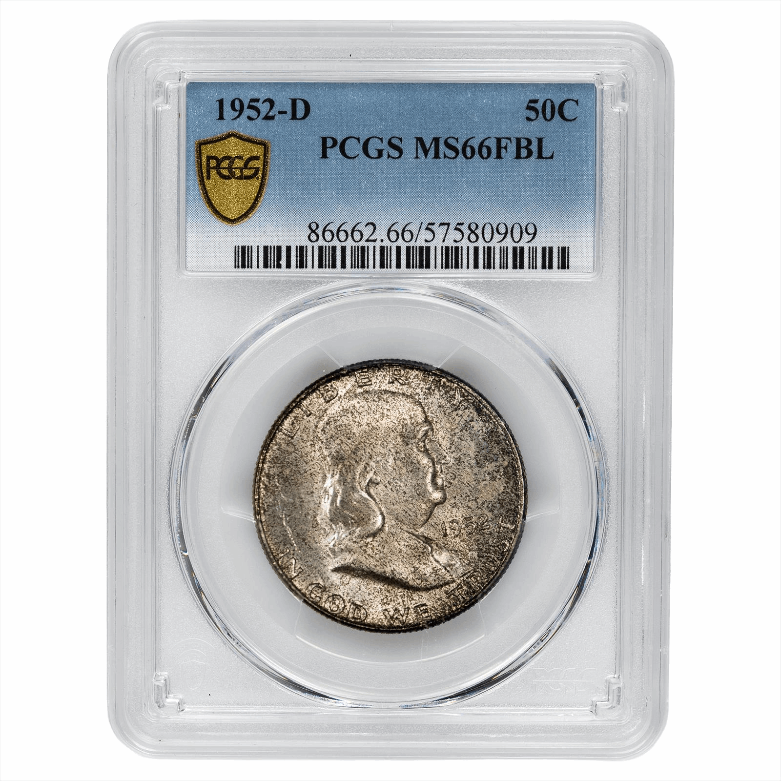 1952-D Franklin Half Dollar 50C PCGS MS 66 FBL