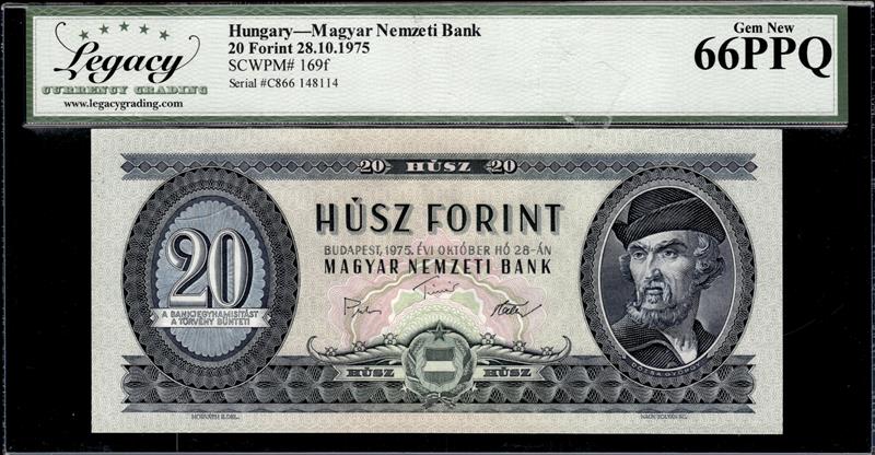 Hungary Magyar Nemzeti Bank 20 Forint 28.10.1975 Gem New 66PPQ 