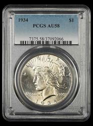 1934 $1 PCGS AU-58