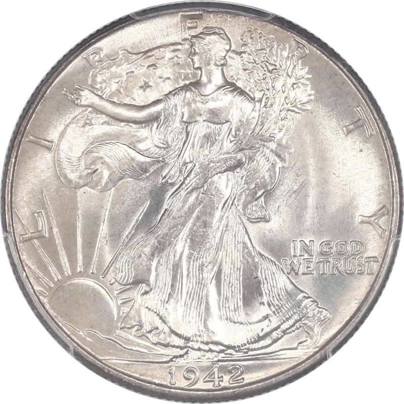1942 Walking Liberty Half Dollar 50c PCGS MS67 - Nice Lustrous Coin