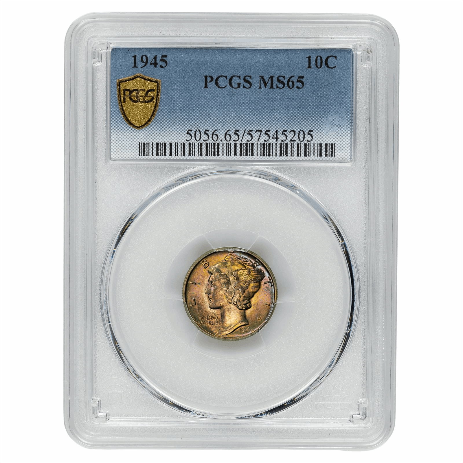 1945 Mercury Dime 10C PCGS MS 65