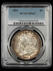 1891 $1 PCGS MS63