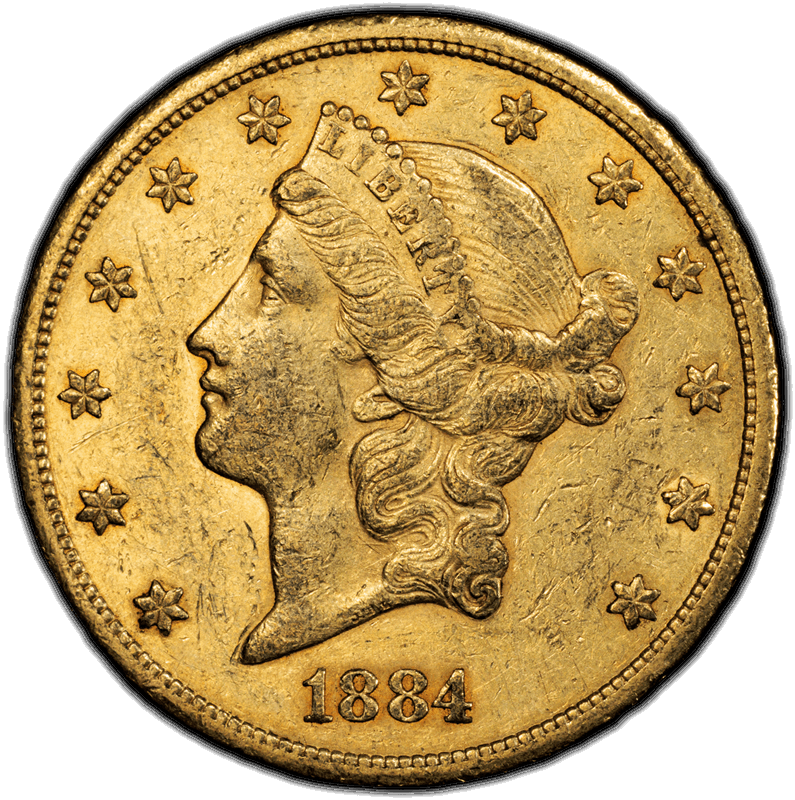1884-CC $20 PCGS AU 55 CAC