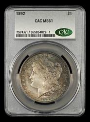1892 $1 CAC  MS61