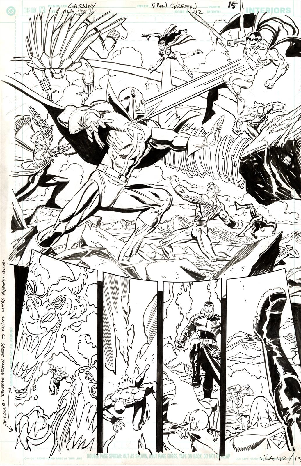 JLA #112 Page 15 Artist:  Ron Garvey (Penciller) ,  Dan Green (Inker) Media Type: Pen and Ink Art Type: Interior Page 