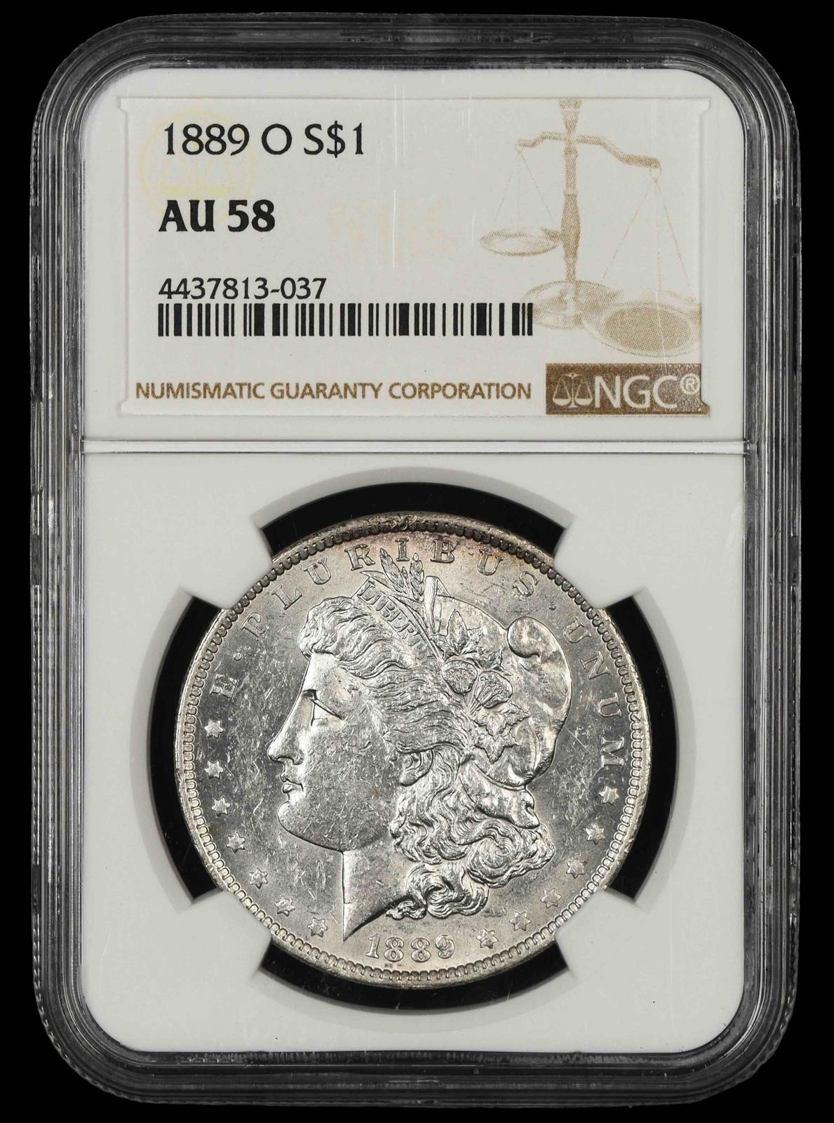 1889 O $1 NGC AU58