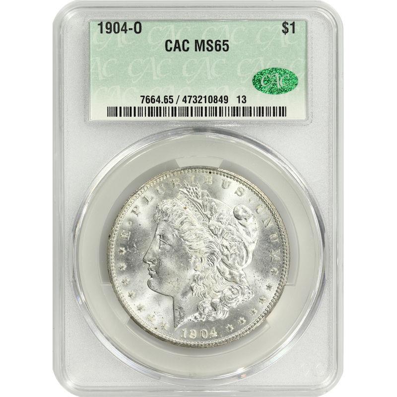 1904-O Morgan Dollar $1 CAC MS65