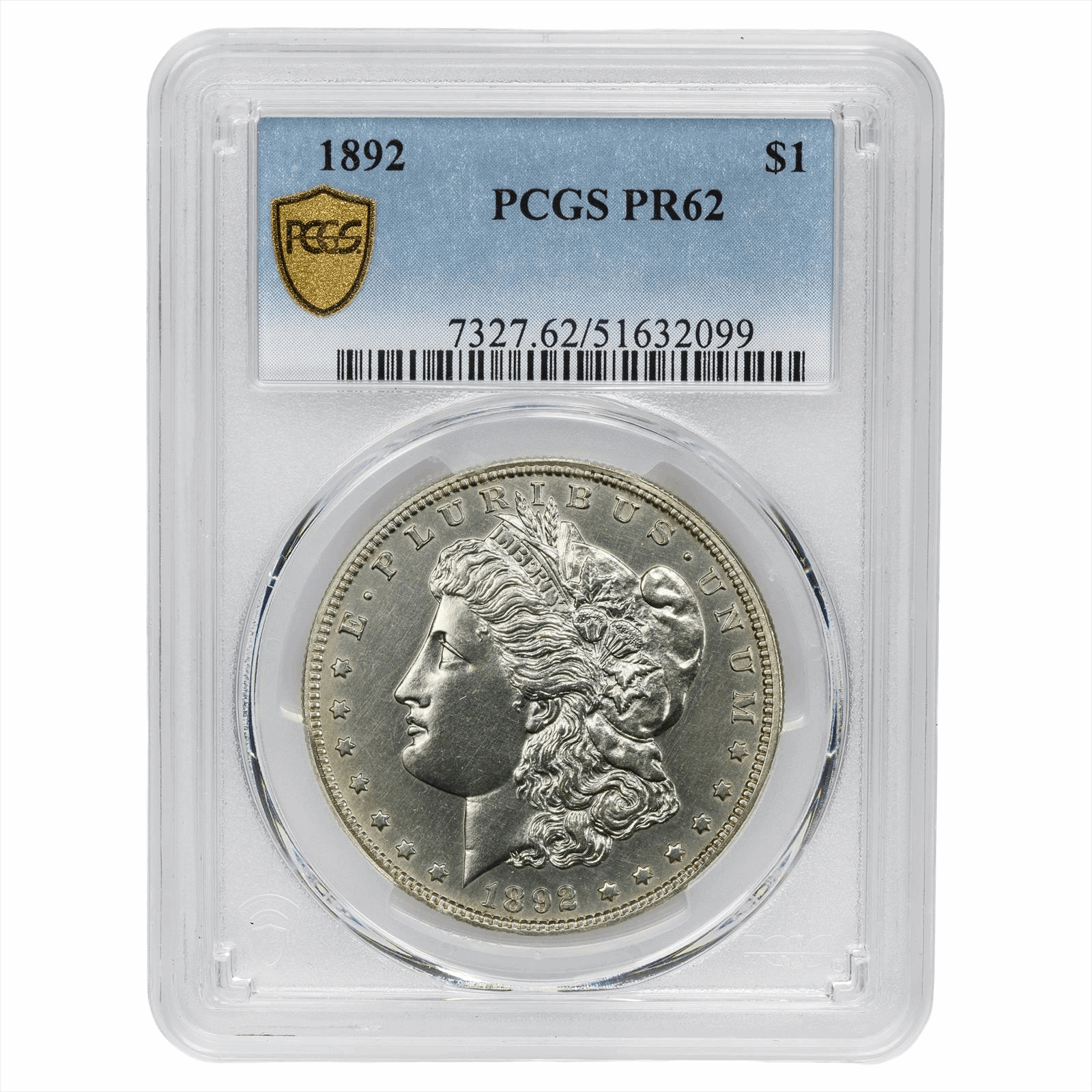 1892 Morgan Silver Dollar $1 PCGS PR 62
