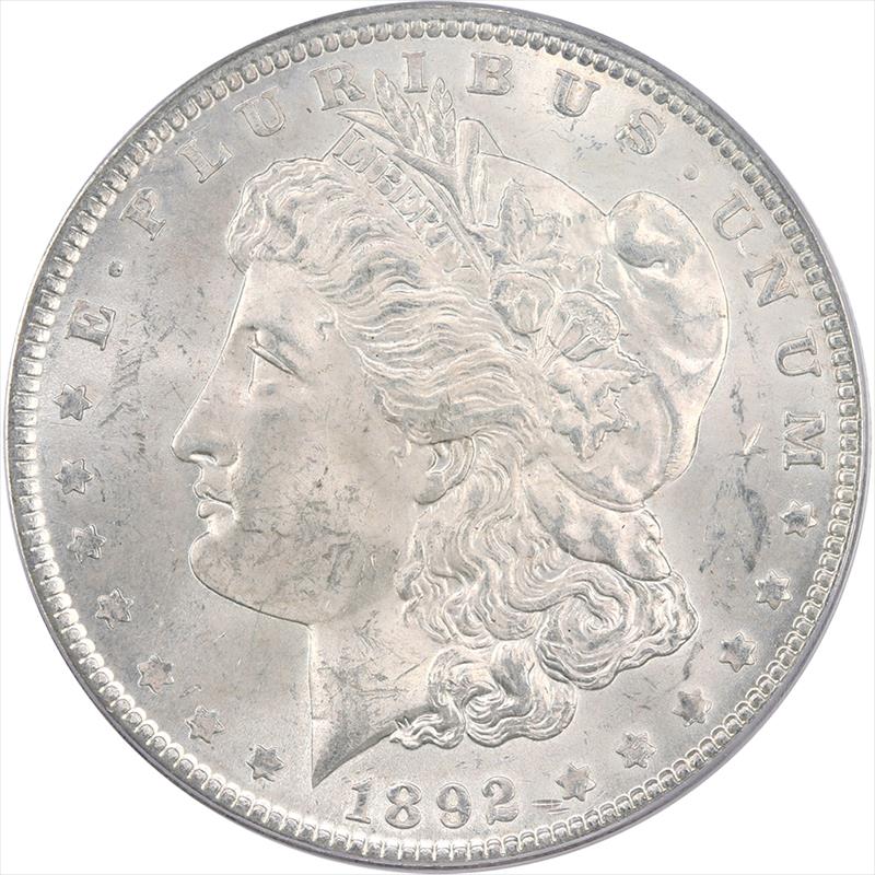 1892 Morgan Silver Dollar PCGS MS 62 - Nice Original Coin, OGH