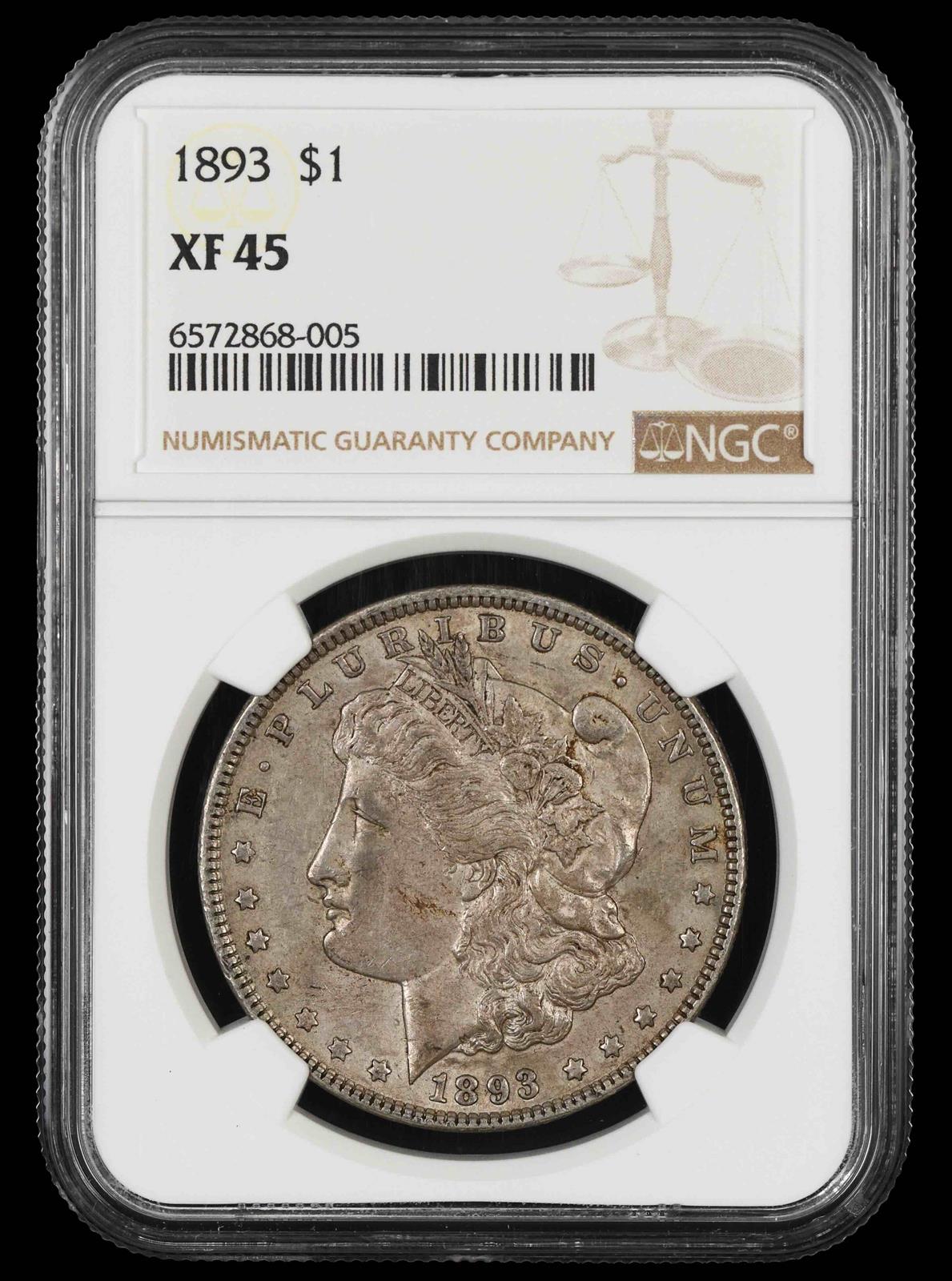 1893 $1 NGC XF-45