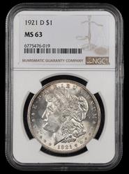 1921 D $1 NGC MS63 MS63