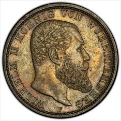 1900 Wurttemberg 2 Mark PCGS MS62 