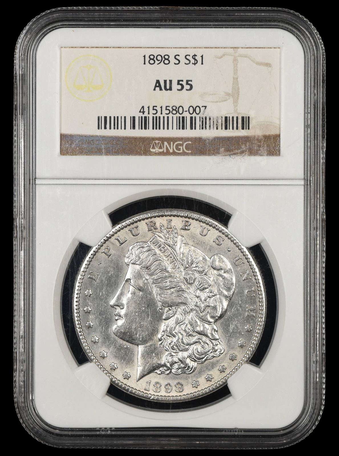 1898 S $1 NGC AU 55