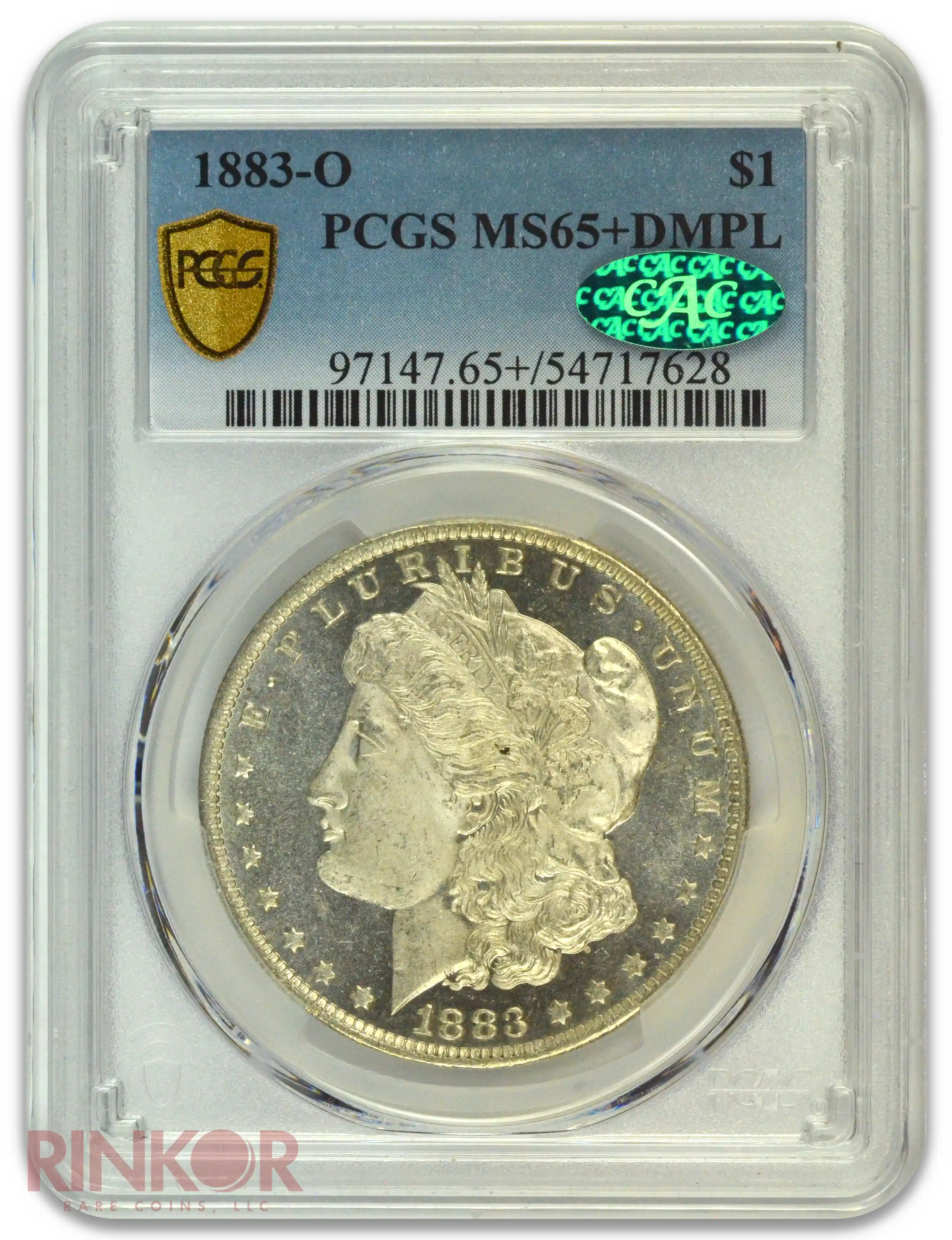 1883-O $1 Morgan Dollar PCGS MS 65+ DMPL CAC