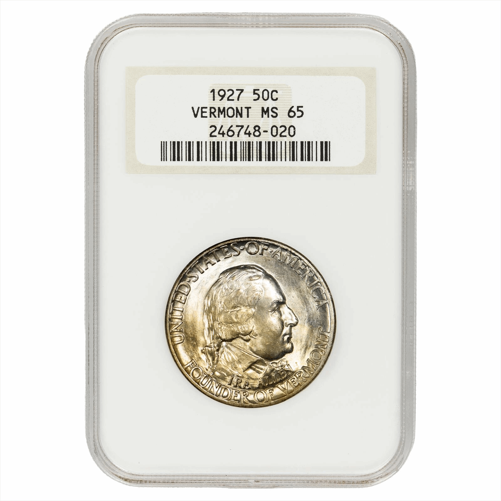 1927 Vermont Commemorative Half Dollar 50C NGC MS 65
