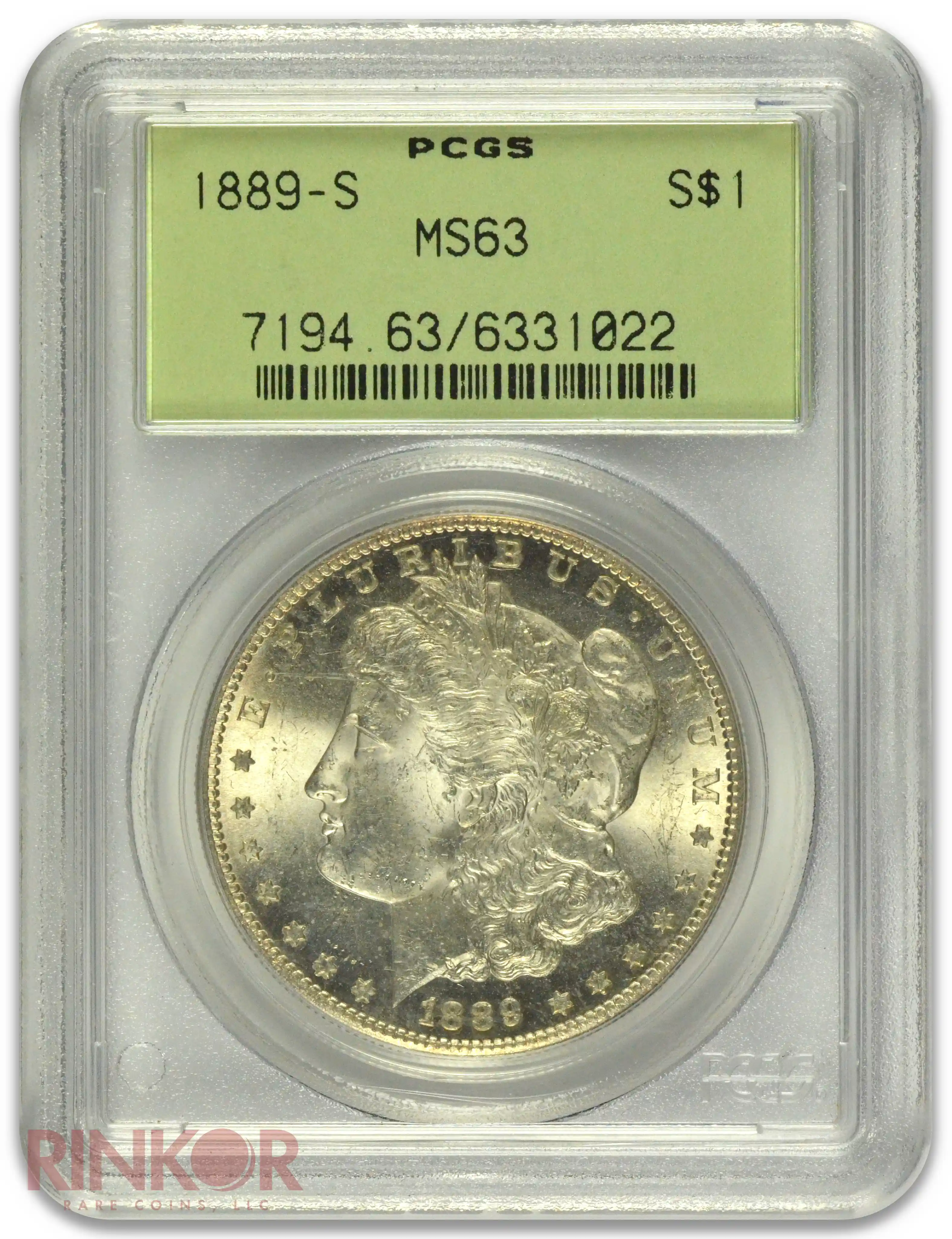 1889-S $1 Morgan Dollar PCGS MS 63 