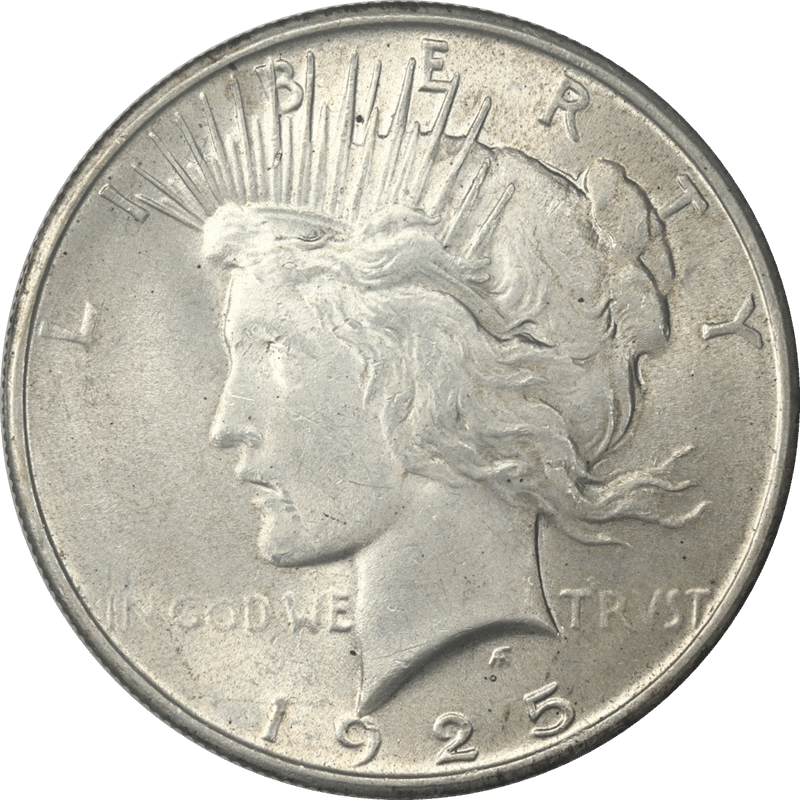 1925 Silver Peace Silver Dollar $1, Uncirculated - Nice Coin 