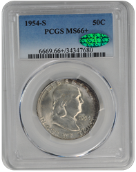 1954-S Franklin PCGS CAC (99) MS 66+