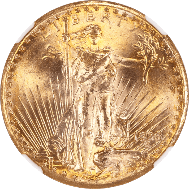 1928 St. Gaudens $20 Gold Double Eagle NGC MS 66 + - Nice Lustrous Coin
