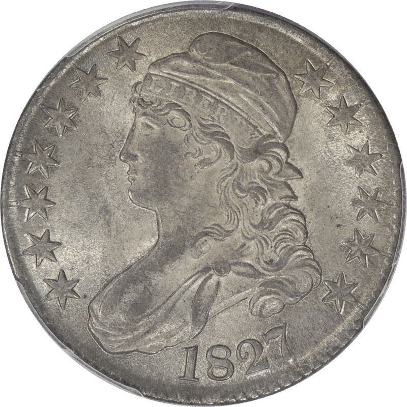 1827 Capped Bust Half Dollar 50c PCGS MS 63 Square Base 2 