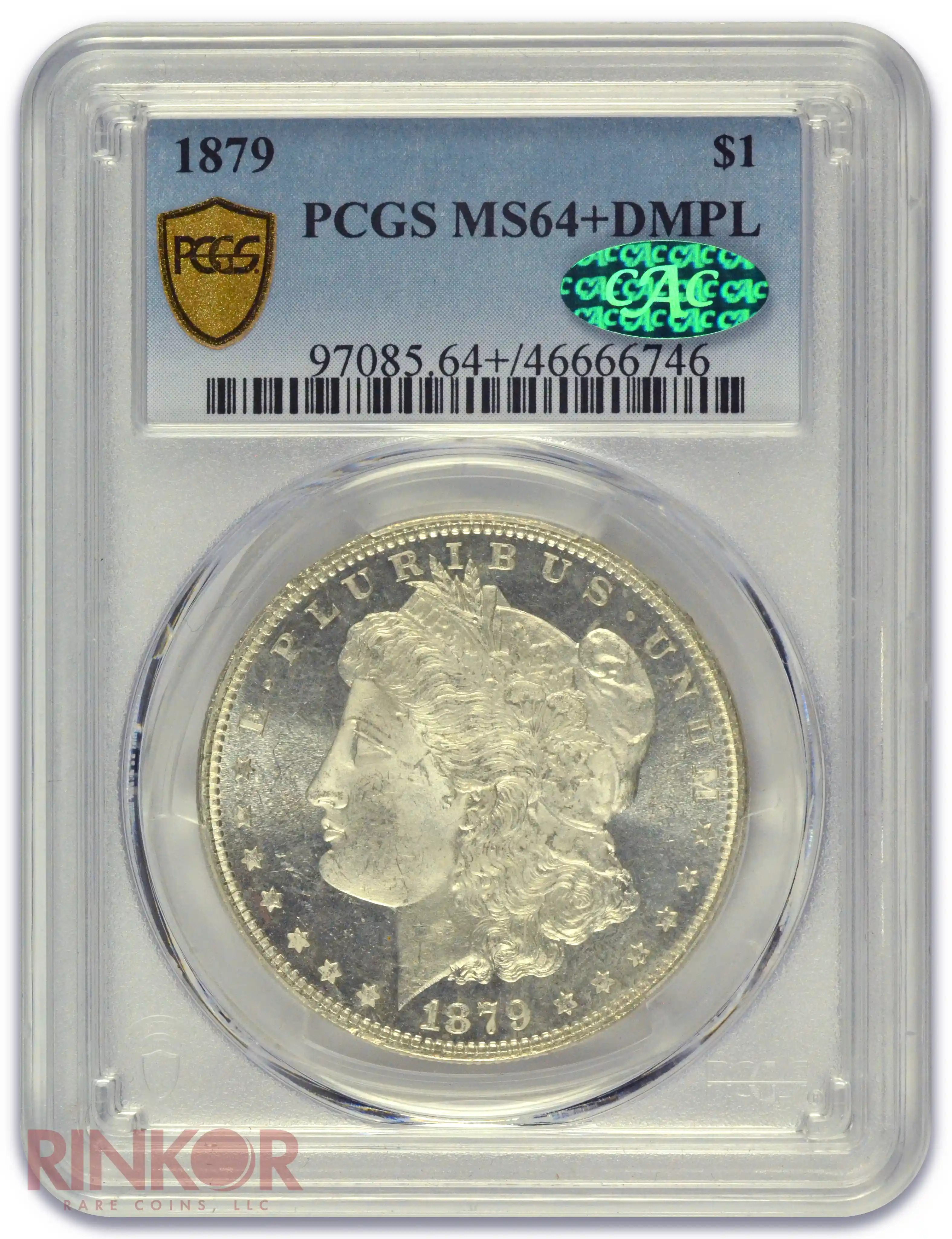 1879 $1 Morgan Dollar PCGS MS 64+ DMPL CAC
