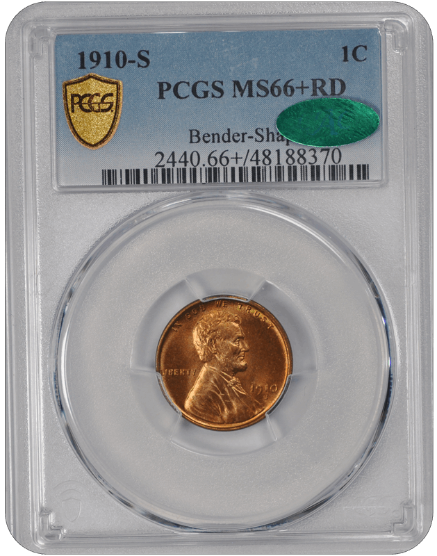 1910-S Lincoln PCGS  CAC RD 66+