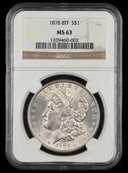 1878 8TF NGC $1 MS63