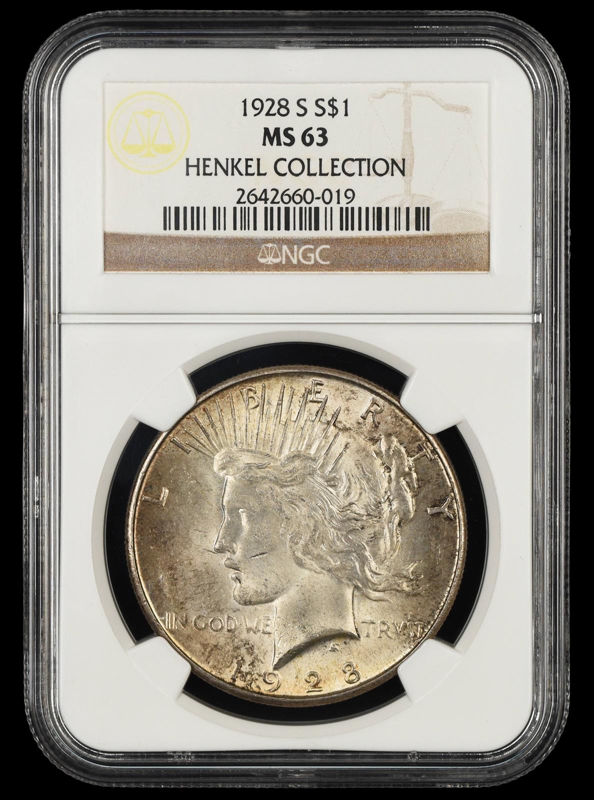 1928 S $1 Henkel Collection NGC MS63