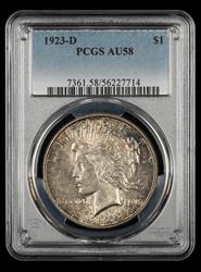 1923 D $1 NGC  AU 58