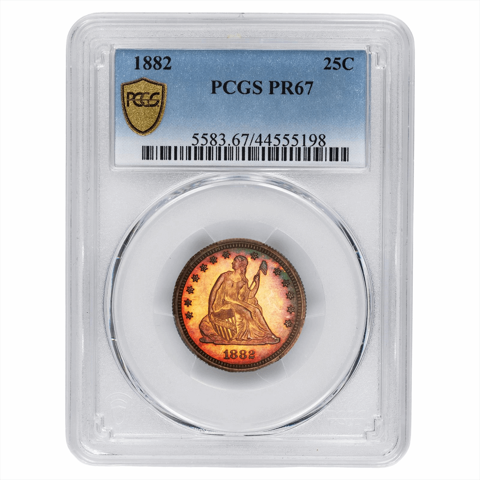 1882 Seated Liberty Quarter 25C PCGS PR 67