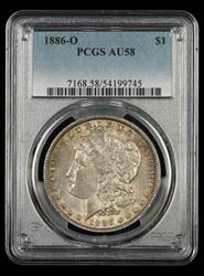 1886 O $1 PCGS AU 58