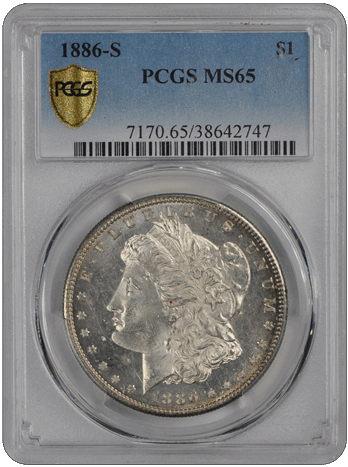 1886-S $1 Morgan Dollar PCGS  #3640-23 MS65