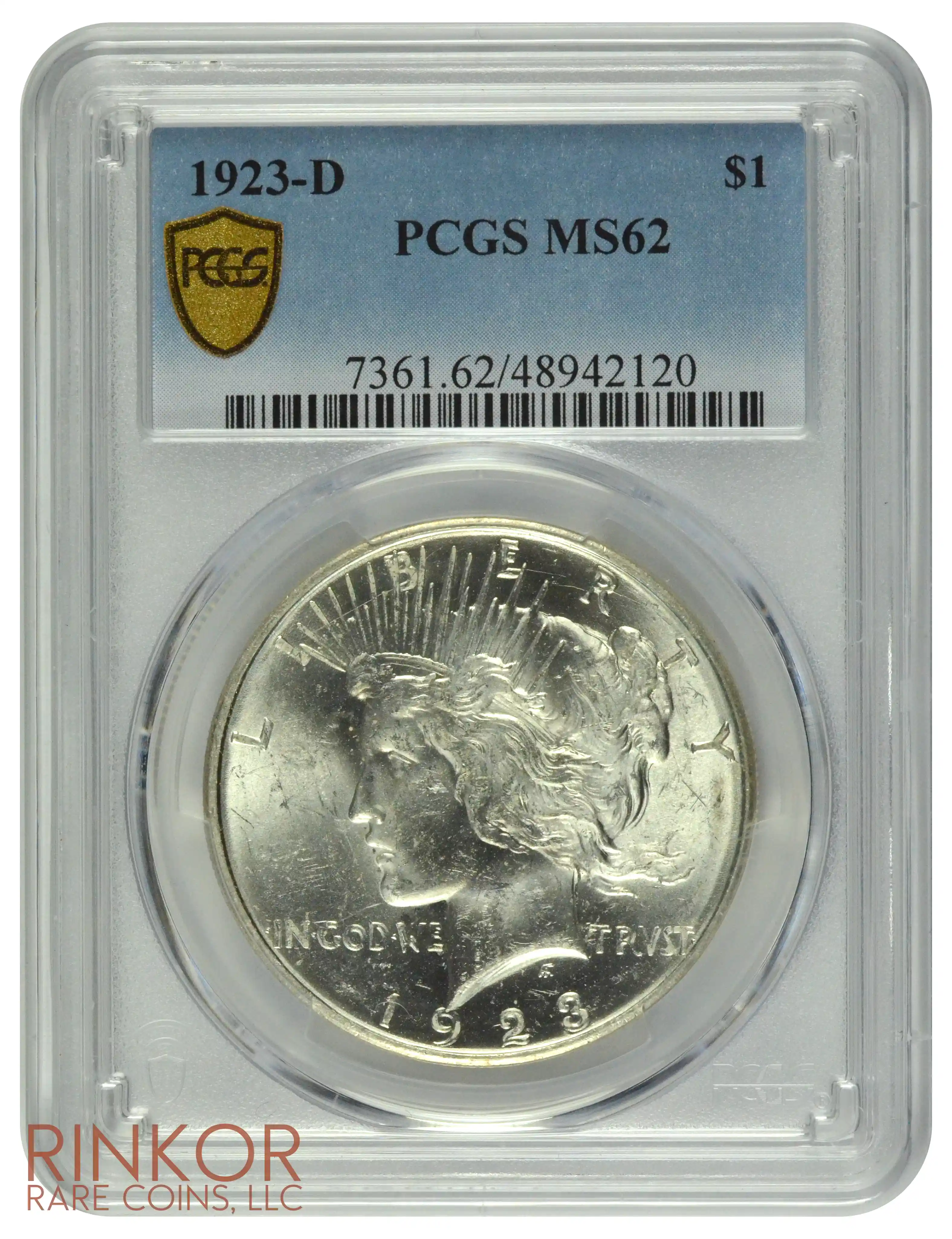 1923-D $1 PCGS MS 62