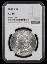 1897 S $1 NGC AU58 AU58
