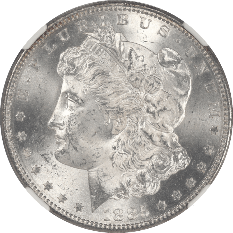 1885-S Morgan Silver Dollar, NGC MS 64  CAC - White and Lustrous 