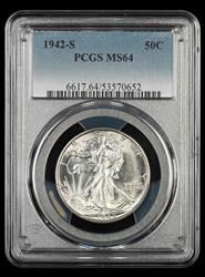 1942 S 50C PCGS MS64