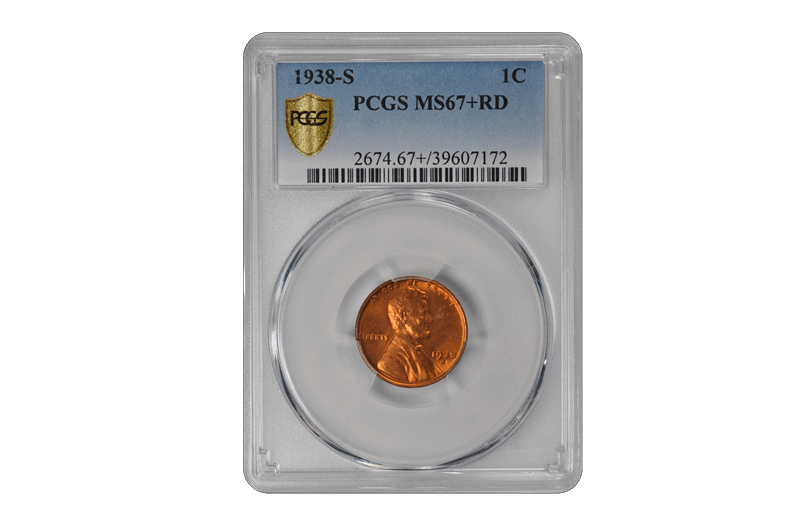 1938-S Lincoln Wheat PCGS RD 67+