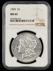 1903 $1 NGC  MS62