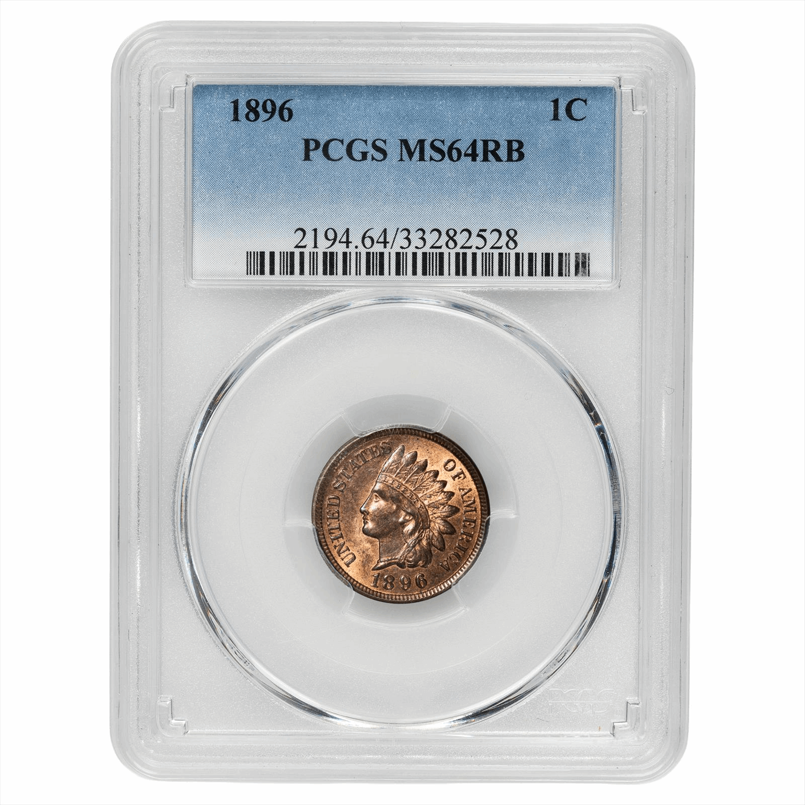 1896 Indian Head Cent 1C PCGS MS 64 RB