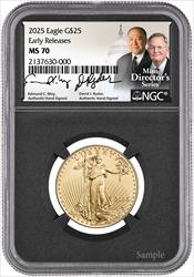  2025 $25 American Gold Eagle NGC MS70 Moy/Ryder Signature  