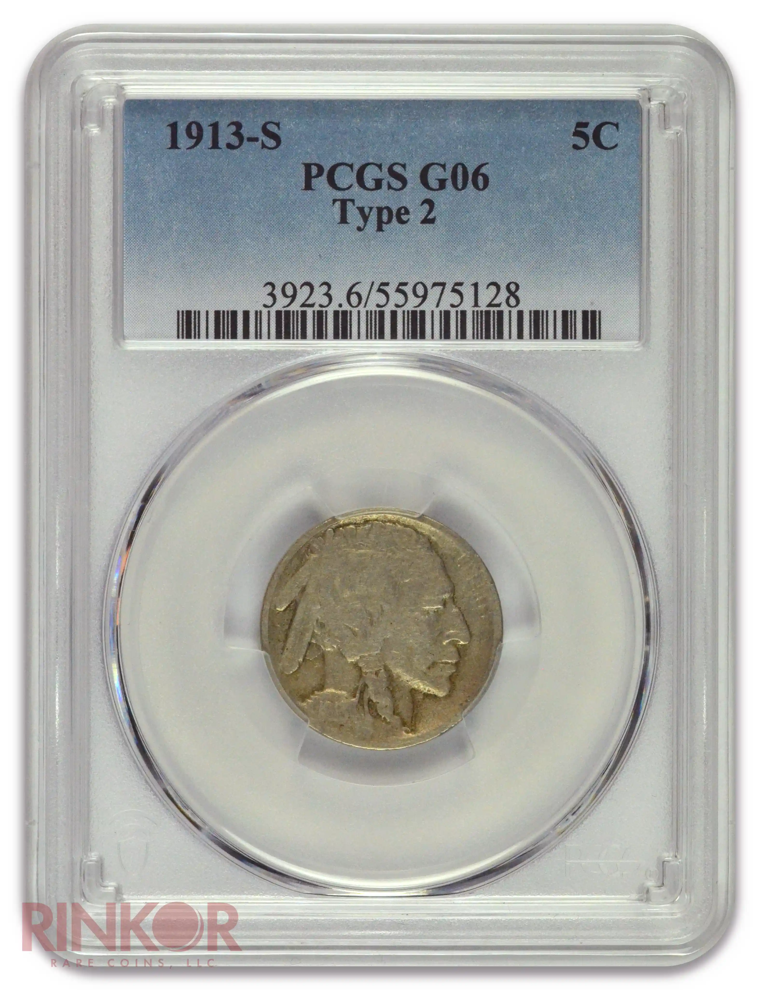 1913-S Type 2 Buffalo Nickel PCGS G-06