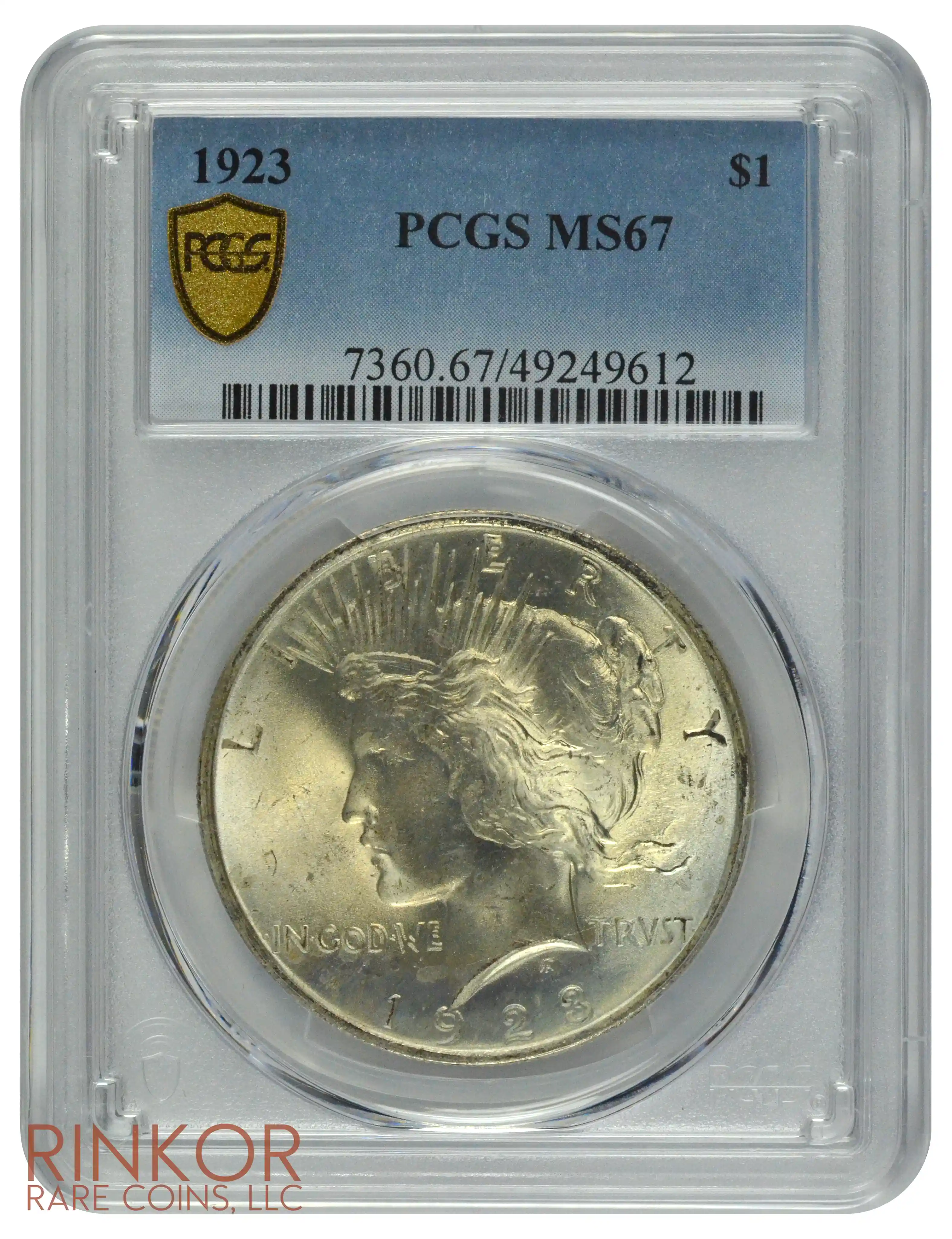 1923 $1 PCGS MS 67